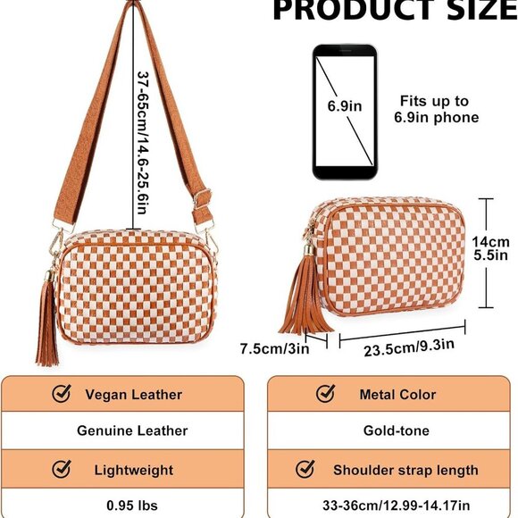 Handmade Vegan Leather Woven Crossbody Bag - Perfect Size Essentials Organizer - Picture 4 of 7